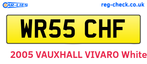 WR55CHF are the vehicle registration plates.