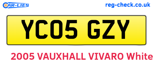YC05GZY are the vehicle registration plates.