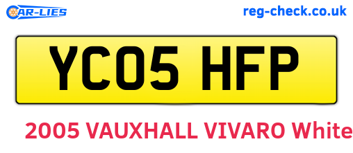 YC05HFP are the vehicle registration plates.