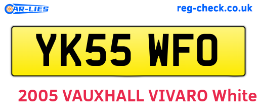 YK55WFO are the vehicle registration plates.