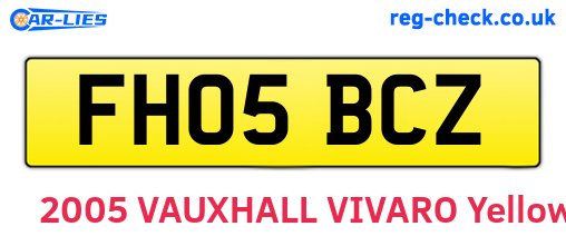 FH05BCZ are the vehicle registration plates.