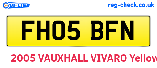 FH05BFN are the vehicle registration plates.