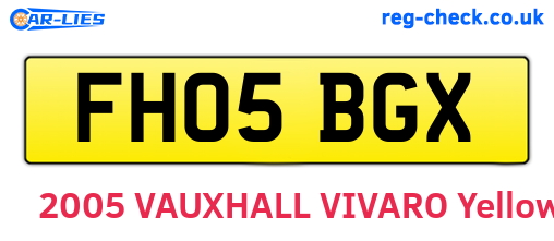 FH05BGX are the vehicle registration plates.