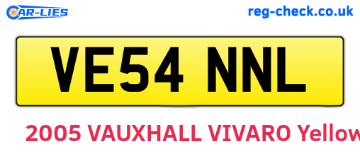 VE54NNL are the vehicle registration plates.