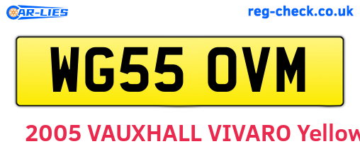 WG55OVM are the vehicle registration plates.