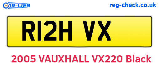 R12HVX are the vehicle registration plates.
