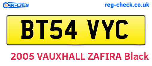 BT54VYC are the vehicle registration plates.