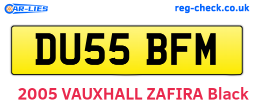 DU55BFM are the vehicle registration plates.