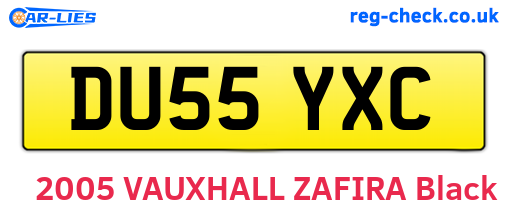 DU55YXC are the vehicle registration plates.