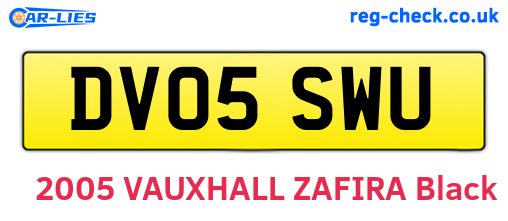DV05SWU are the vehicle registration plates.