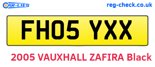 FH05YXX are the vehicle registration plates.