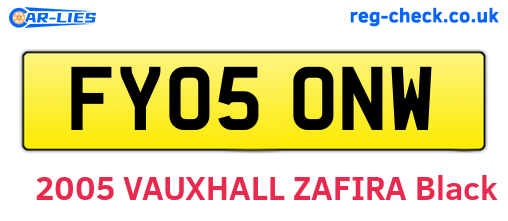 FY05ONW are the vehicle registration plates.