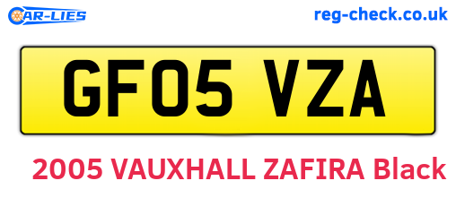 GF05VZA are the vehicle registration plates.