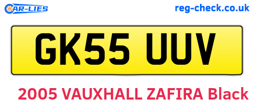 GK55UUV are the vehicle registration plates.