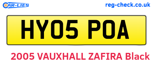 HY05POA are the vehicle registration plates.
