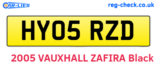 HY05RZD are the vehicle registration plates.