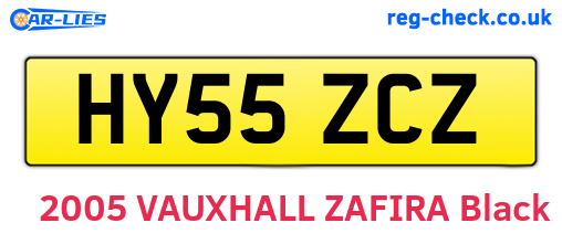 HY55ZCZ are the vehicle registration plates.
