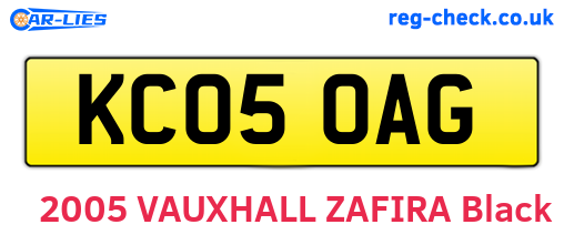 KC05OAG are the vehicle registration plates.