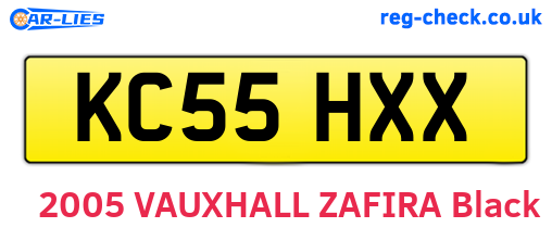 KC55HXX are the vehicle registration plates.