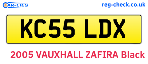 KC55LDX are the vehicle registration plates.