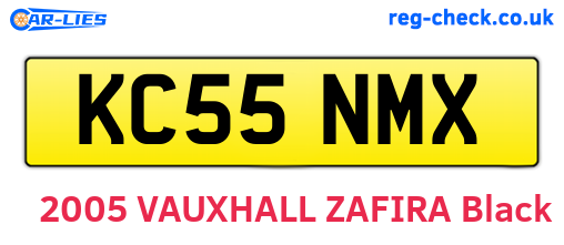 KC55NMX are the vehicle registration plates.