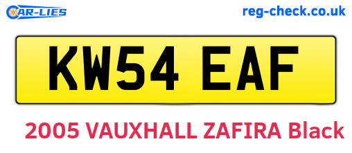 KW54EAF are the vehicle registration plates.