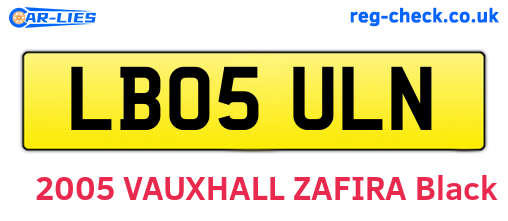 LB05ULN are the vehicle registration plates.