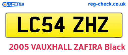 LC54ZHZ are the vehicle registration plates.