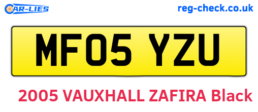 MF05YZU are the vehicle registration plates.