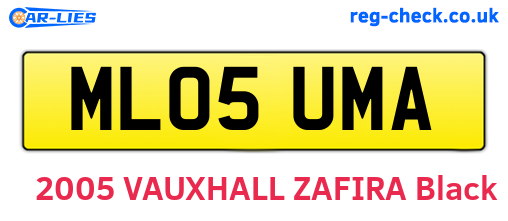 ML05UMA are the vehicle registration plates.