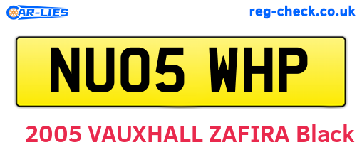 NU05WHP are the vehicle registration plates.