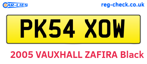 PK54XOW are the vehicle registration plates.