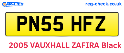 PN55HFZ are the vehicle registration plates.