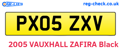 PX05ZXV are the vehicle registration plates.