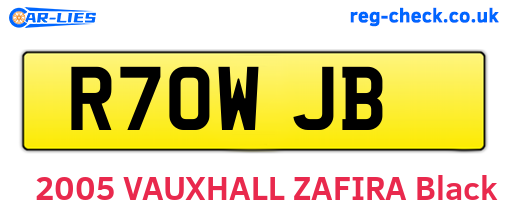 R70WJB are the vehicle registration plates.