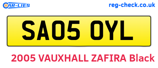 SA05OYL are the vehicle registration plates.