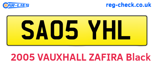 SA05YHL are the vehicle registration plates.