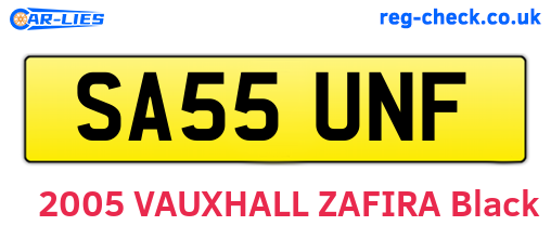 SA55UNF are the vehicle registration plates.