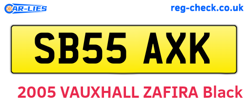 SB55AXK are the vehicle registration plates.