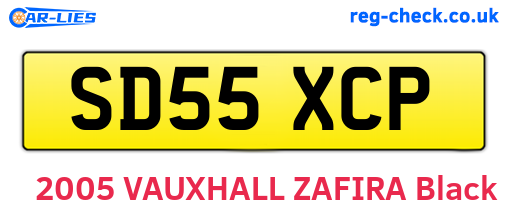 SD55XCP are the vehicle registration plates.
