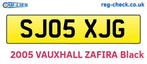 SJ05XJG are the vehicle registration plates.