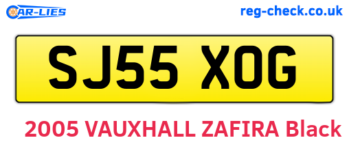 SJ55XOG are the vehicle registration plates.