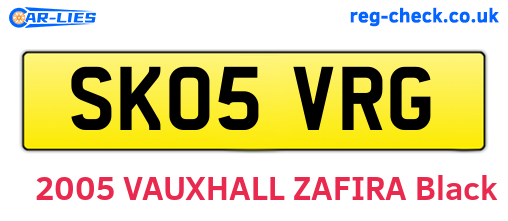 SK05VRG are the vehicle registration plates.