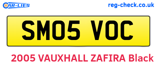 SM05VOC are the vehicle registration plates.