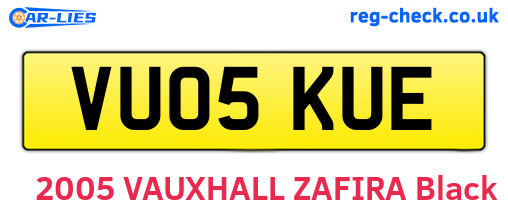 VU05KUE are the vehicle registration plates.