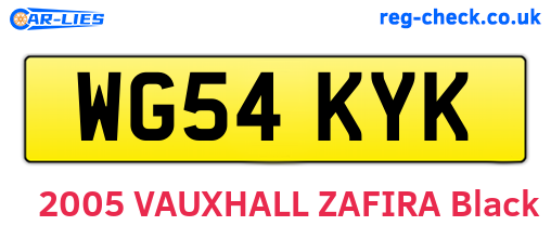 WG54KYK are the vehicle registration plates.