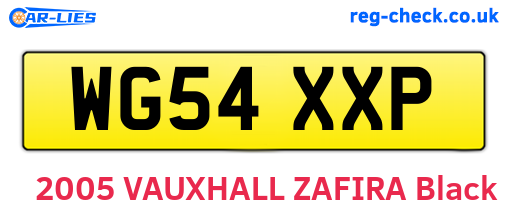 WG54XXP are the vehicle registration plates.