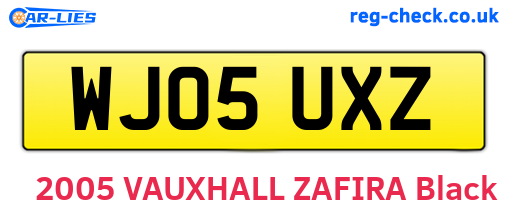 WJ05UXZ are the vehicle registration plates.