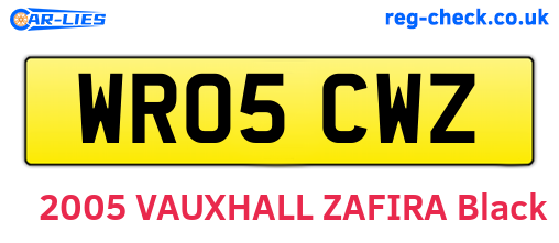 WR05CWZ are the vehicle registration plates.