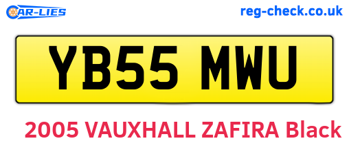 YB55MWU are the vehicle registration plates.
